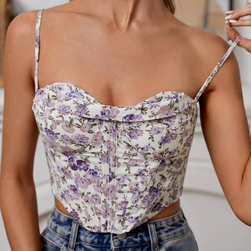 Floral corset top